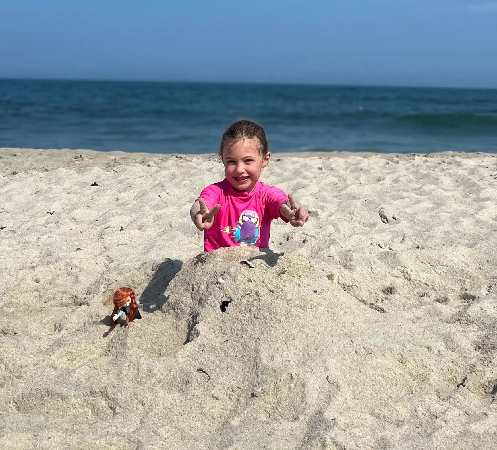 Beckett playing in the sand at the beach