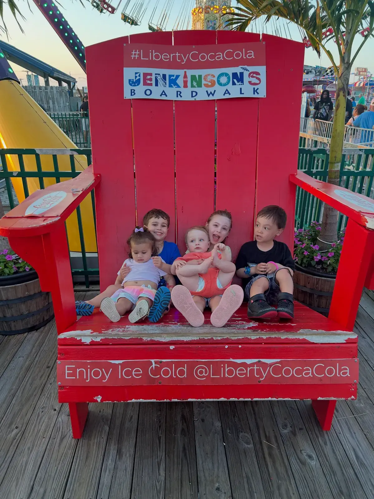 Kids at Jenkinson's boardwalk