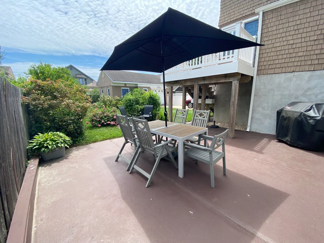 Outdoor dining area at Sea Reach