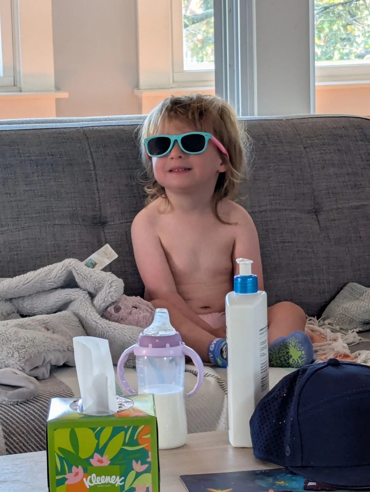 Relaxing on the couch at Sea Reach